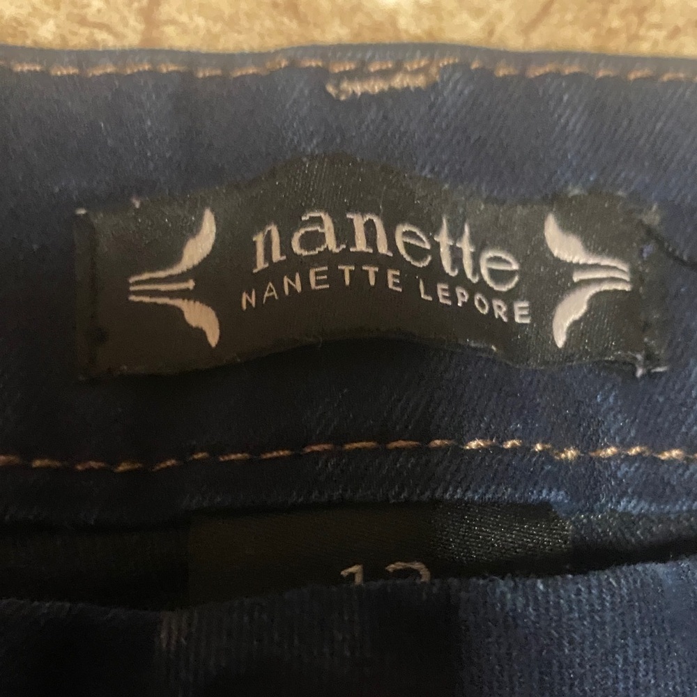 Nanette Lepore Size 12 Dark Blue High Rise Ankle Jeans Denim Chic Career - Picture 2 of 12
